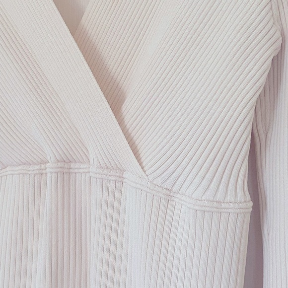 Zara Long Sleeve Cream / Off White Ribbed Knit Midi Sweater Dress - Picture 6 of 8